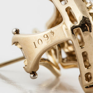 Estate Hammerman Bros. 18K Gold Sapphire and Diamond Earrings