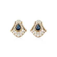 Load image into Gallery viewer, Estate Hammerman Bros. 18K Gold Sapphire and Diamond Earrings
