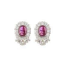 Load image into Gallery viewer, Estate Platinum Ruby and Diamond Earrings
