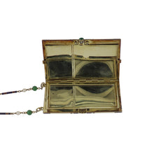 Load image into Gallery viewer, Art Deco Cartier 14K Gold Enameled Compact with Carved Jade, Pearls and Diamonds
