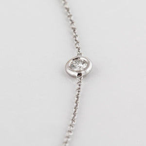 Estate 18K White Gold Diamonds by the Yard Necklace