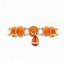 Load image into Gallery viewer, Art Deco 14K Gold Carnelian and Seed Pearl Bracelet
