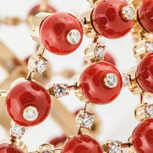 Load image into Gallery viewer, Estate Aletto Bros. 18K Gold Coral and Diamond Bracelet
