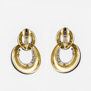 Estate David Webb Enamel And Diamond Earrings