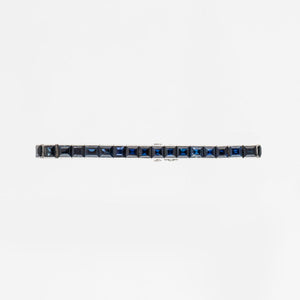 Estate Black Star & Frost Platinum Sapphire Line Bracelet