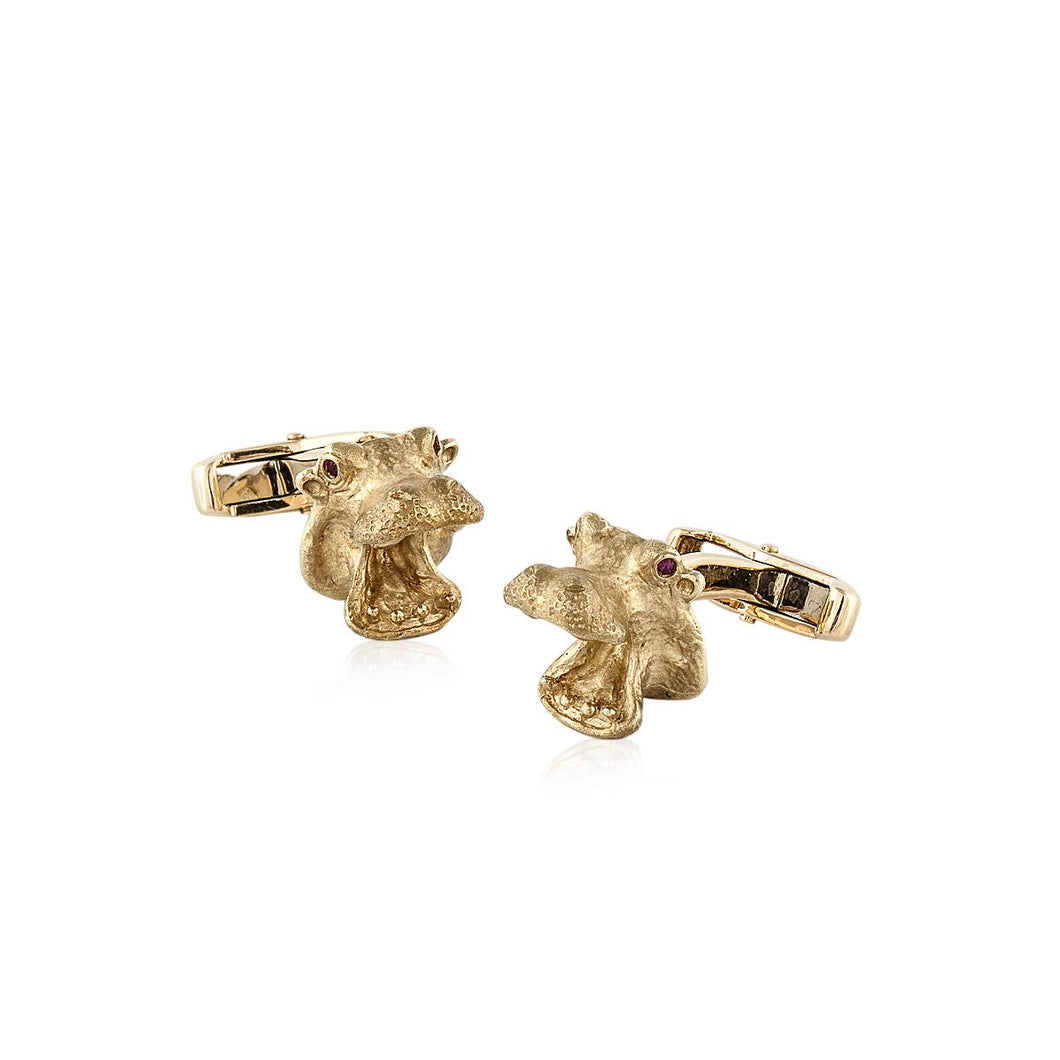 Deakin & Francis 18K Gold Hippo Cufflinks