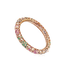 Load image into Gallery viewer, Estate 14K Rose Gold Multi-Gemstone Bangle Bracelet
