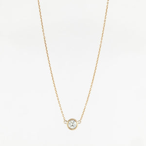 Estate Tiffany & Co. Elsa Peretti 18K Gold Diamonds-by-the-Yard Single Diamond Necklace