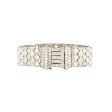 Load image into Gallery viewer, Art Deco Platinum Diamond Honeycomb Strap Bracelet
