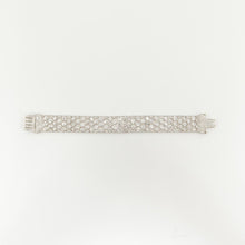 Load image into Gallery viewer, Art Deco Platinum Diamond Honeycomb Strap Bracelet
