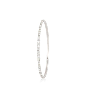 18K White Gold Diamond Bangle Bracelet