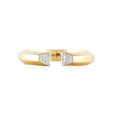 Load image into Gallery viewer, 18K Gold Bangle with Diamond End Caps
