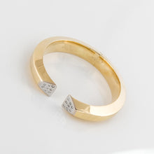 Load image into Gallery viewer, 18K Gold Bangle with Diamond End Caps

