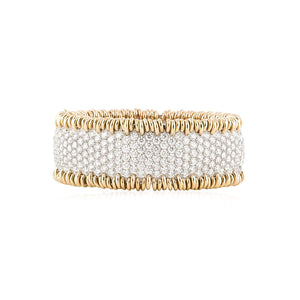 Platinum and Gold Pavé Diamond Bracelet