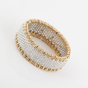 Platinum and Gold Pavé Diamond Bracelet