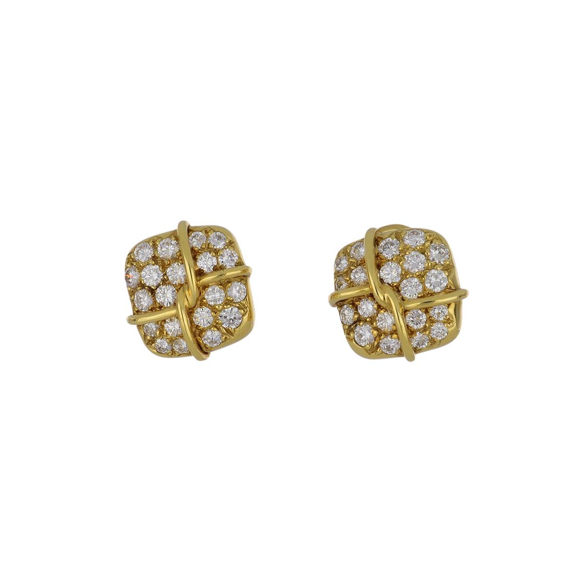 Tiffany gold hotsell diamond earrings