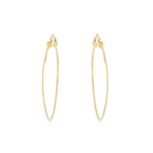 18K Hammered Gold Hoop Earrings