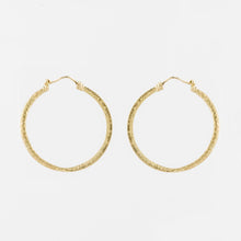 Load image into Gallery viewer, 18K Hammered Gold Hoop Earrings
