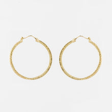 Load image into Gallery viewer, 18K Hammered Gold Hoop Earrings
