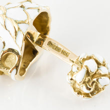 Load image into Gallery viewer, Estate David Webb 18K Gold White Enamel Lion Stud Set
