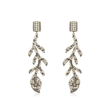 Load image into Gallery viewer, 18K Blackened Gold Black Brown and White Diamond Earrings
