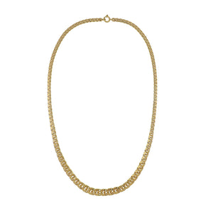 Estate Italian 18K Gold Graduated Curb-Link Necklace
