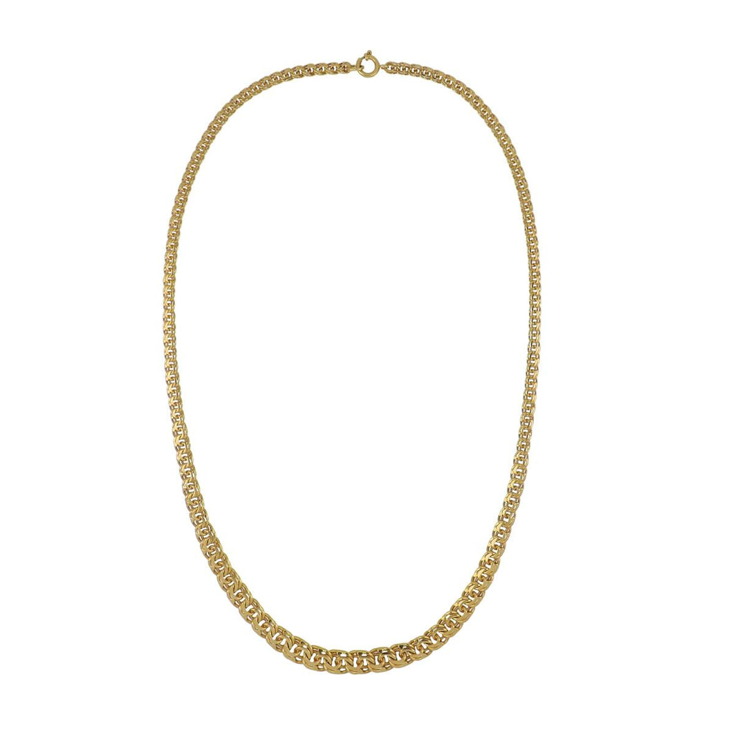 Estate Italian 18K Gold Graduated Curb-Link Necklace