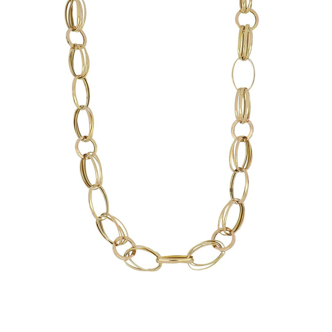 Long 14K Gold Chain Link Necklace