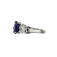 Load image into Gallery viewer, Estate Bespoke 14K White Gold Ceylon Sapphire and Diamond Ring
