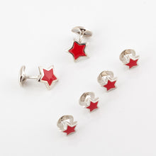 Load image into Gallery viewer, Deakin &amp; Francis Sterling Silver Red Enamel Star Tuxedo Set
