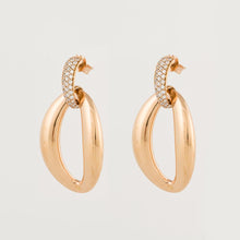 Load image into Gallery viewer, 18K Rose Gold Diamond Doorknocker Earrings
