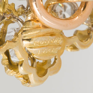 Estate Buccellati 18K Two-Tone Gold Openwork Diamond Earrings