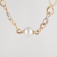 Load image into Gallery viewer, Estate Italian 18K Tri-Color Gold South Sea Pearl Chain
