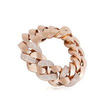 Load image into Gallery viewer, Italian 18K Rose Gold Pavé Diamond Link Bracelet
