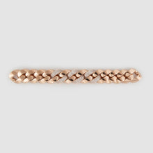 Load image into Gallery viewer, Italian 18K Rose Gold Pavé Diamond Link Bracelet
