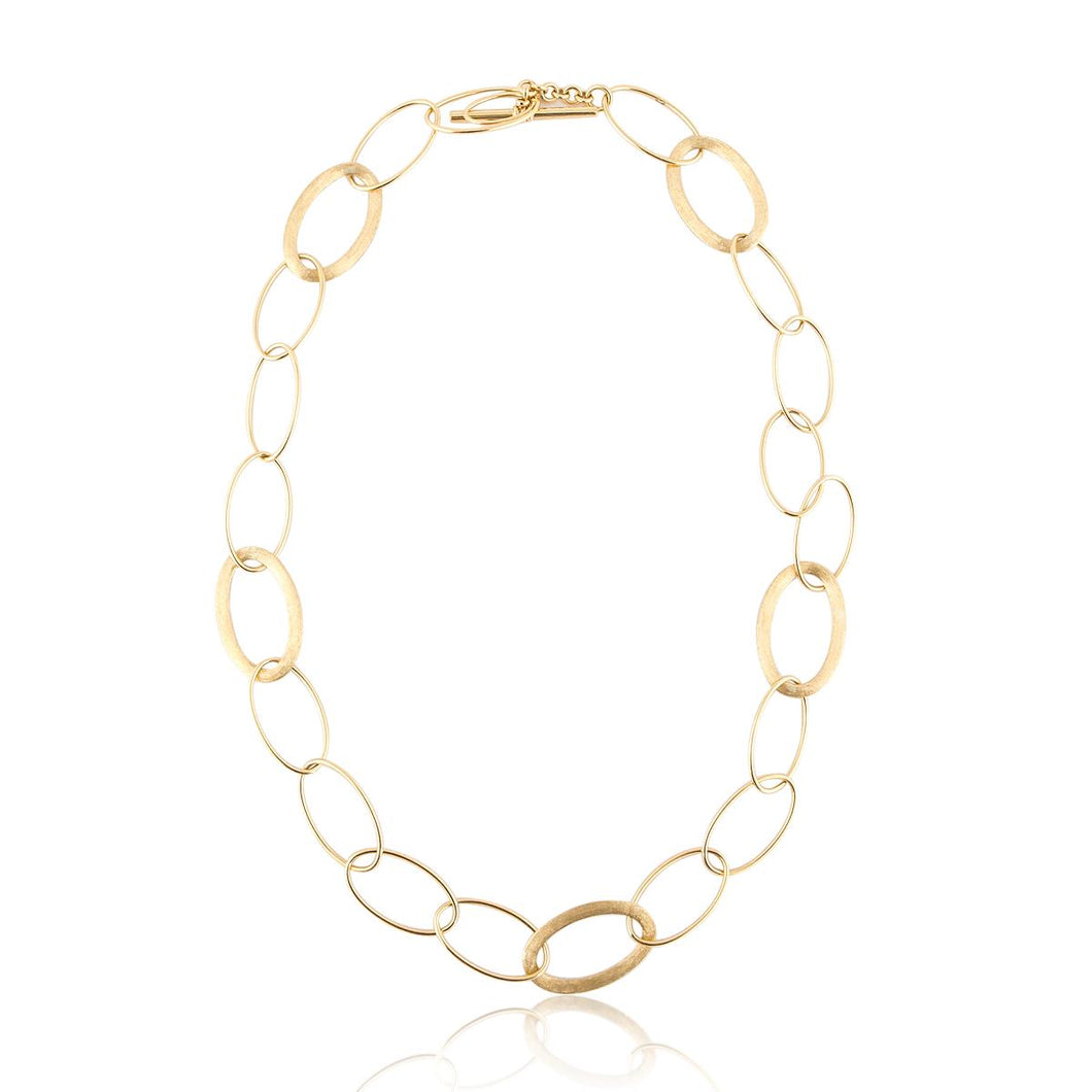 Italian 18K Gold Oval Link Necklace