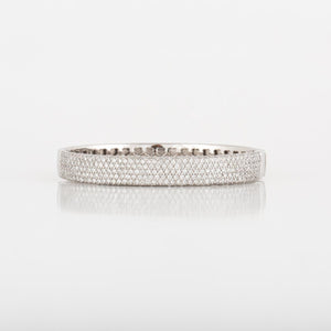 18K White Gold Pavé Diamond Bangle