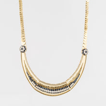 Load image into Gallery viewer, Retro 18K Gold Sapphire and Diamond Bib Necklace
