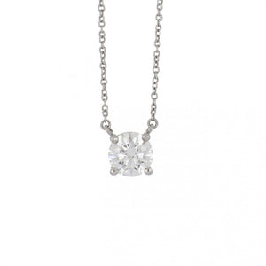 Estate Tiffany & Co. Platinum Diamond Solitaire Drop Necklace