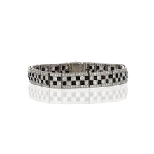 Load image into Gallery viewer, Art Deco Platinum French-Cut Onyx and Diamond Line Bracelet
