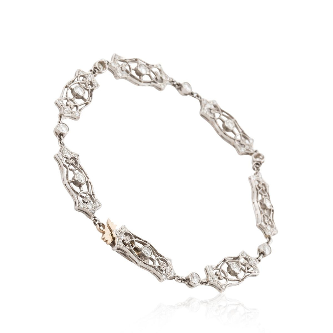 Platinum Openwork Diamond Bracelet