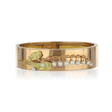 Load image into Gallery viewer, French Napolean III 18K Rose Gold Lily of the Valley Pearl Bangle
