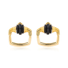 Load image into Gallery viewer, Estate Aldo Cipullo 18K Gold Onyx Earrings
