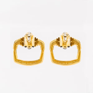 Estate Aldo Cipullo 18K Gold Onyx Earrings