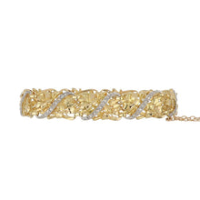 Load image into Gallery viewer, Napoloeon III 18K Gold and Platinum Floral Openwork Plaque Bracelet with Diamonds
