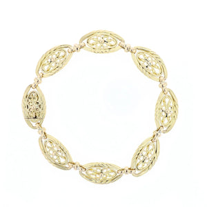 French Victorian 18K Gold Openwork Link Bracelet