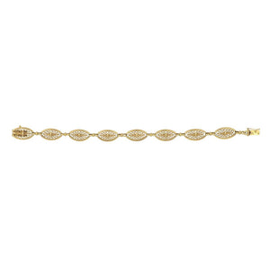French Belle Époque 14K Gold Filigree Link Bracelet