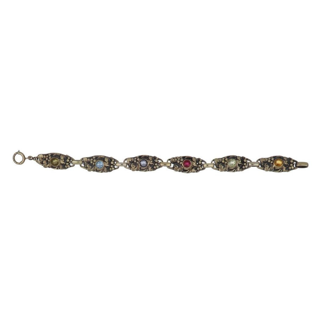 Arts & Crafts Silver Gilt Multi-Gemstone Bracelet