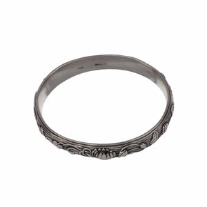 Sterling silver Art Nouveau water lily bangle