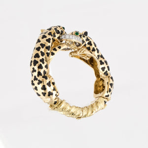 Estate David Webb 18K Gold Leopard Bangle Bracelet